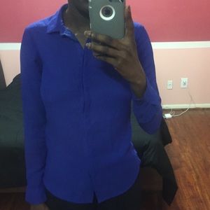 H&M Royal Blue Slim-Fit Shirt Size 4